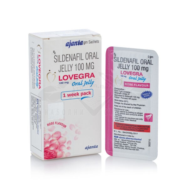Lovegra (Sildenafil) Oral Jelly - 7 φακελάκια x 100 mg.