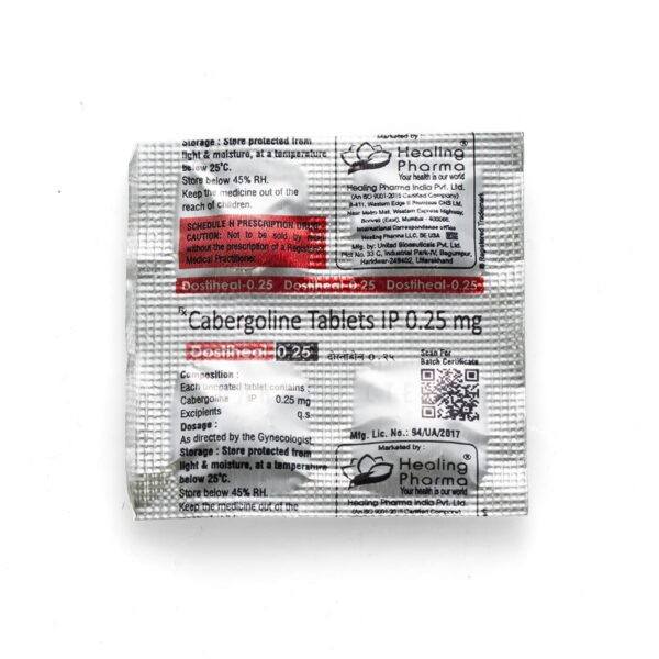 Dostiheal-0.25 (Cabergoline) - 4 δισκία х 0,25 mg.
