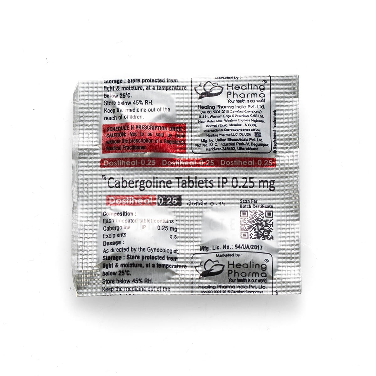 Dostiheal-0.25 (Cabergoline) - 4 δισκία х 0,25 mg. - Εικόνα 5